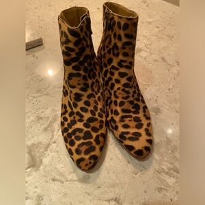 Leopard print ankle booties